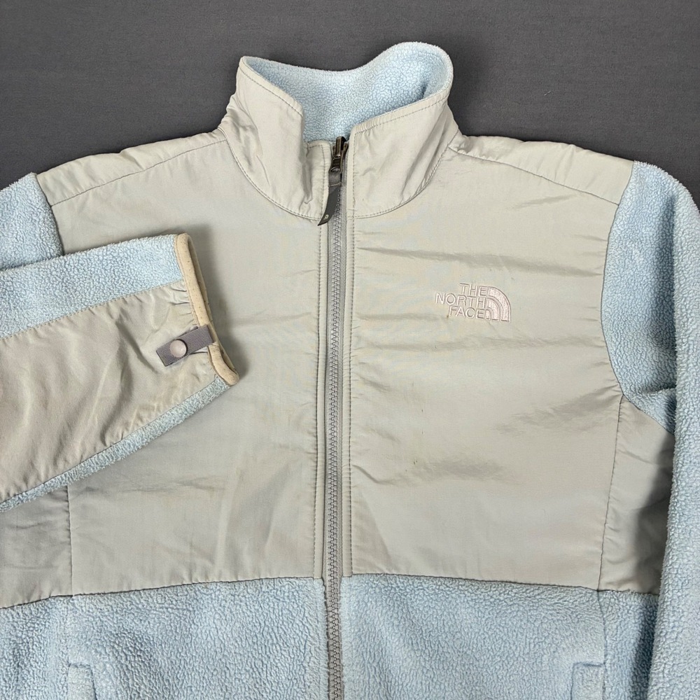 The North Face Denali Jacket Girls Size Large Baby Blue & Gray